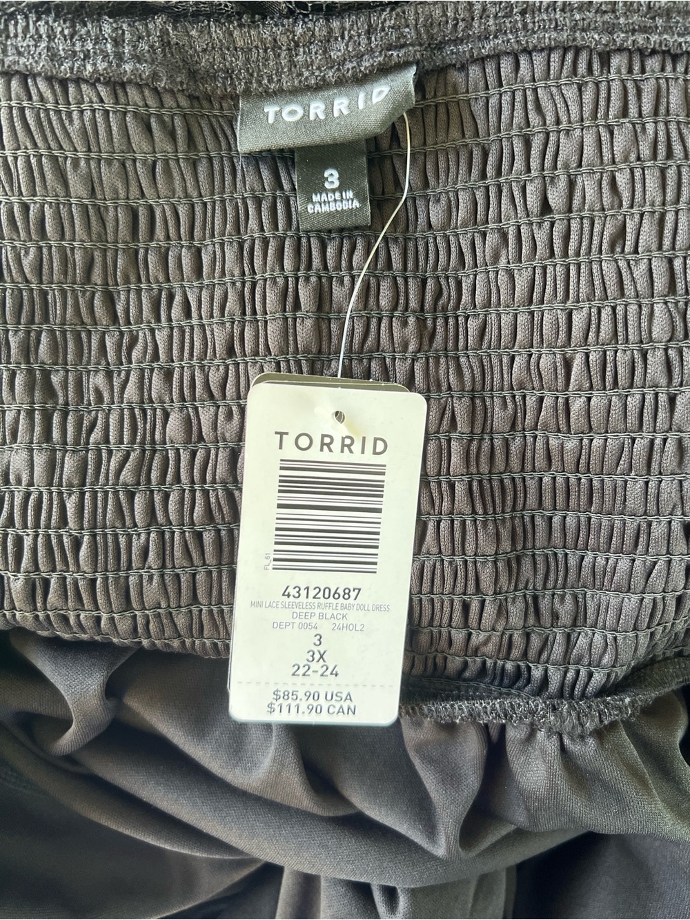 Torrid Black Lace Tiered Ruffle Dress NWT Size 3 (22/24) - Picture 3 of 8